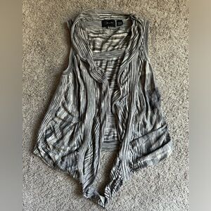 Miss Me Gray Striped Knit Top